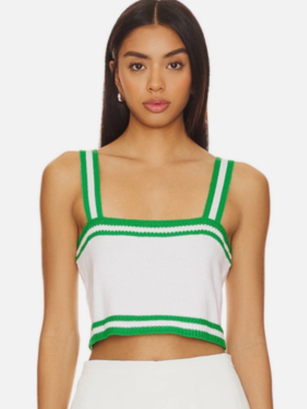 Show Me Your Mumu Below Deck Tank Green Stripe Knit Crop Top Small Like New!